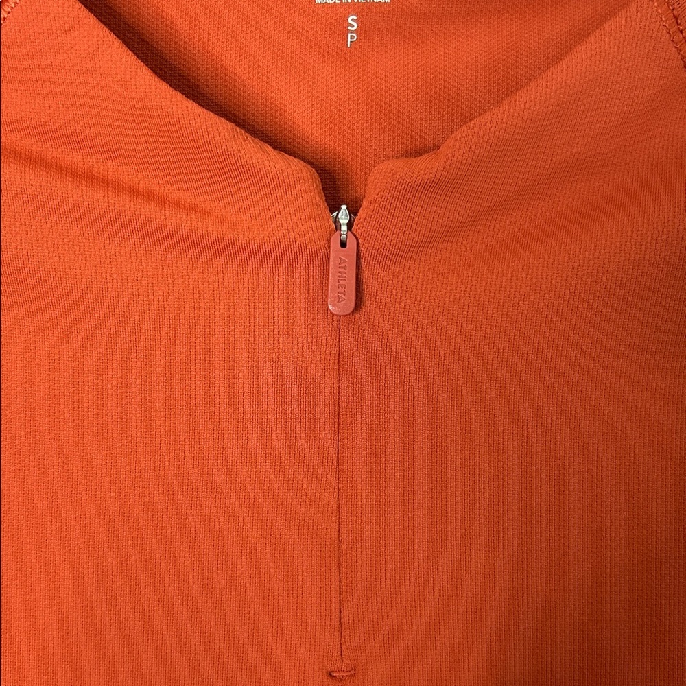 Athleta Sunchaser UPF 3/4 Sleeve Burnt Orange Tee - Picture 4 of 8